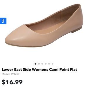 Womens Cami Pointed Toe Nude Flats